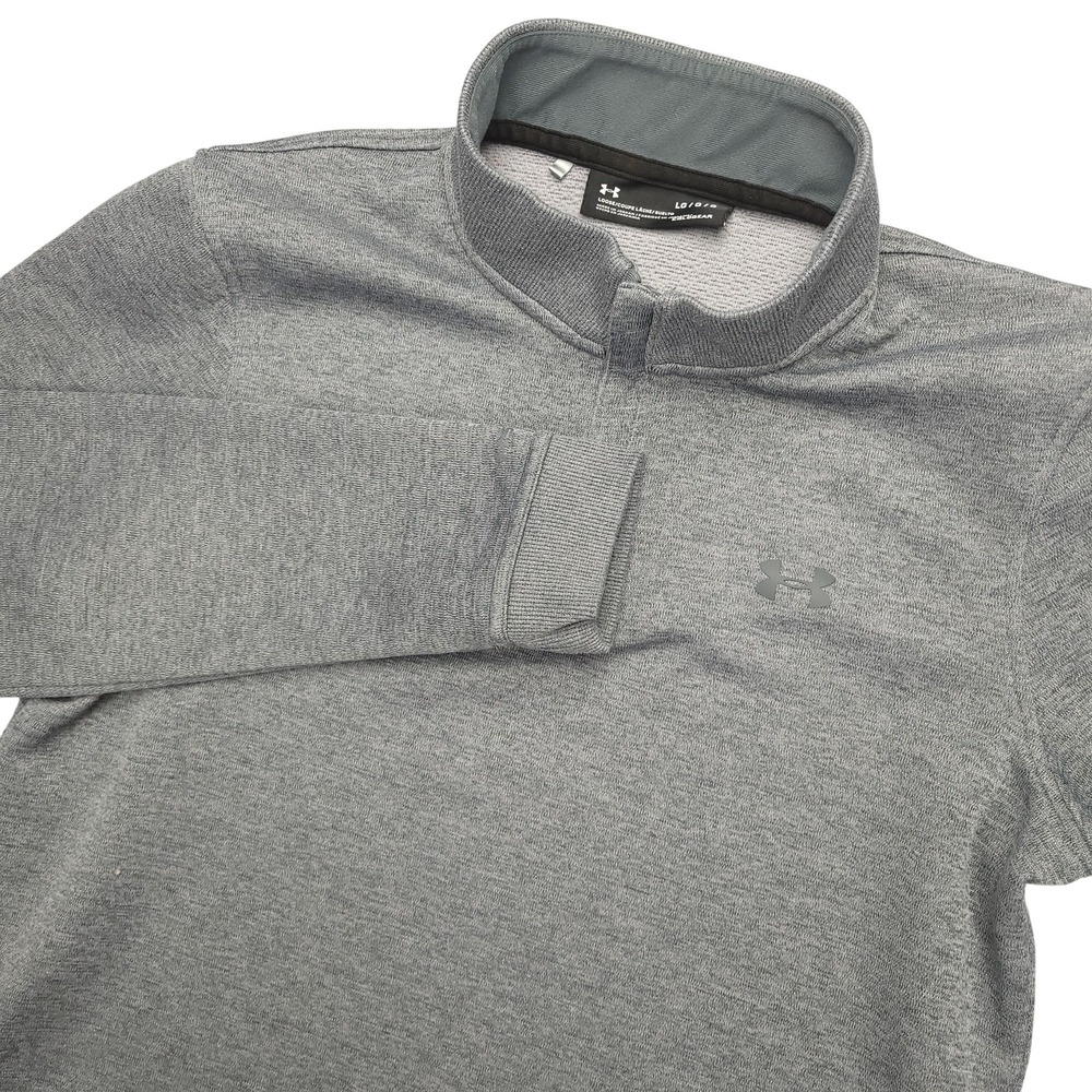 Under Armour ColdGear Storm Pullover Men's Large Gray 1/4 Zip Fleece Long Sleeve